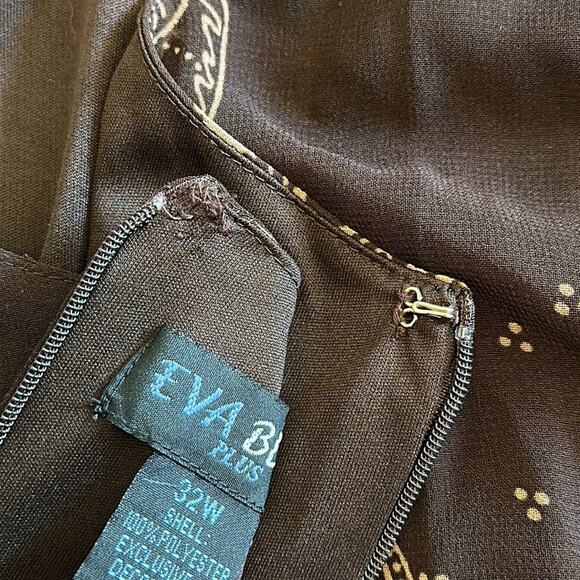 Eva Blue Plus Long Maxi Brown Fairy Dress Beaded Embellished Sleeveless 32W - Picture 11 of 12